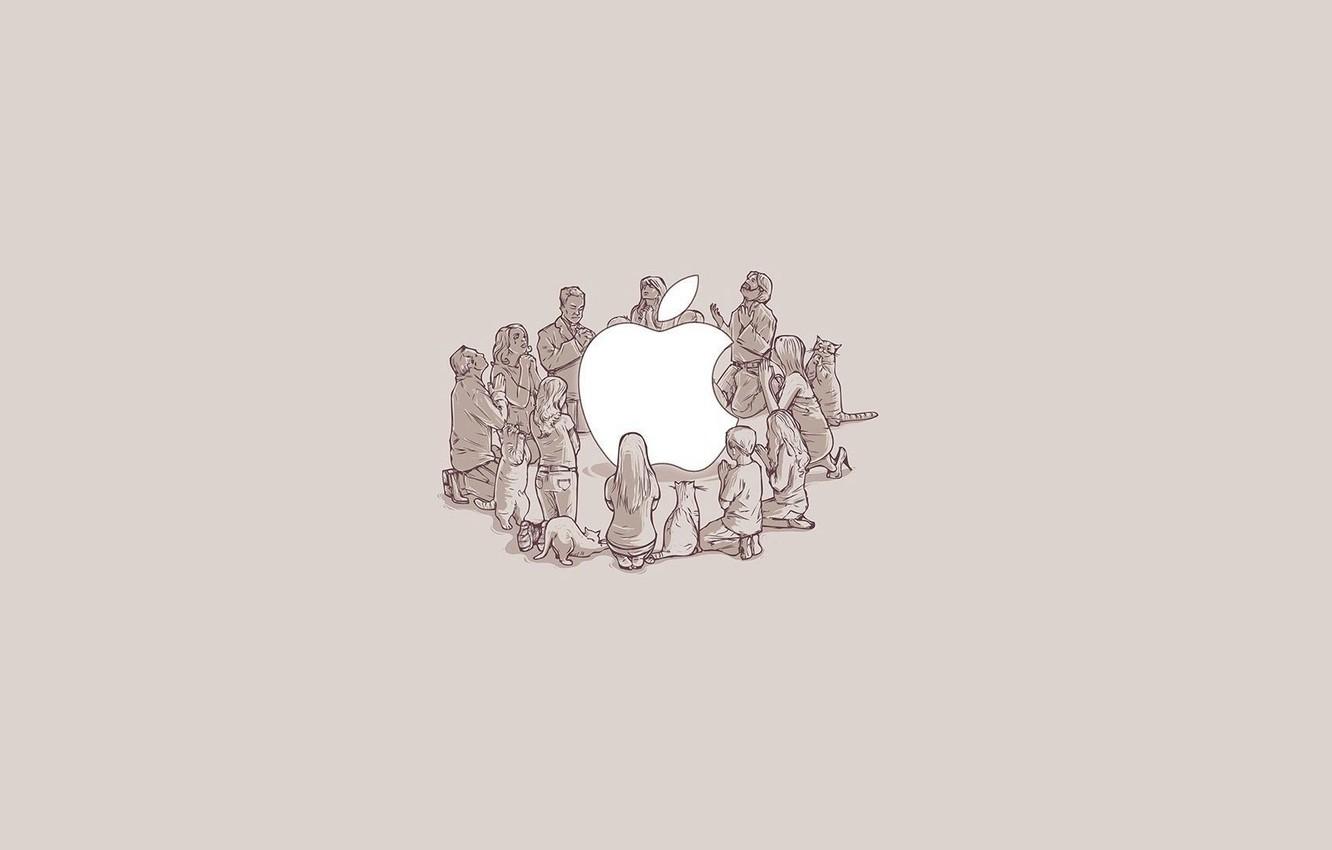1332x850 Wallpaper Minimalism, Apple, Humor, Art, Modern Religion image for desktop, section минимализм