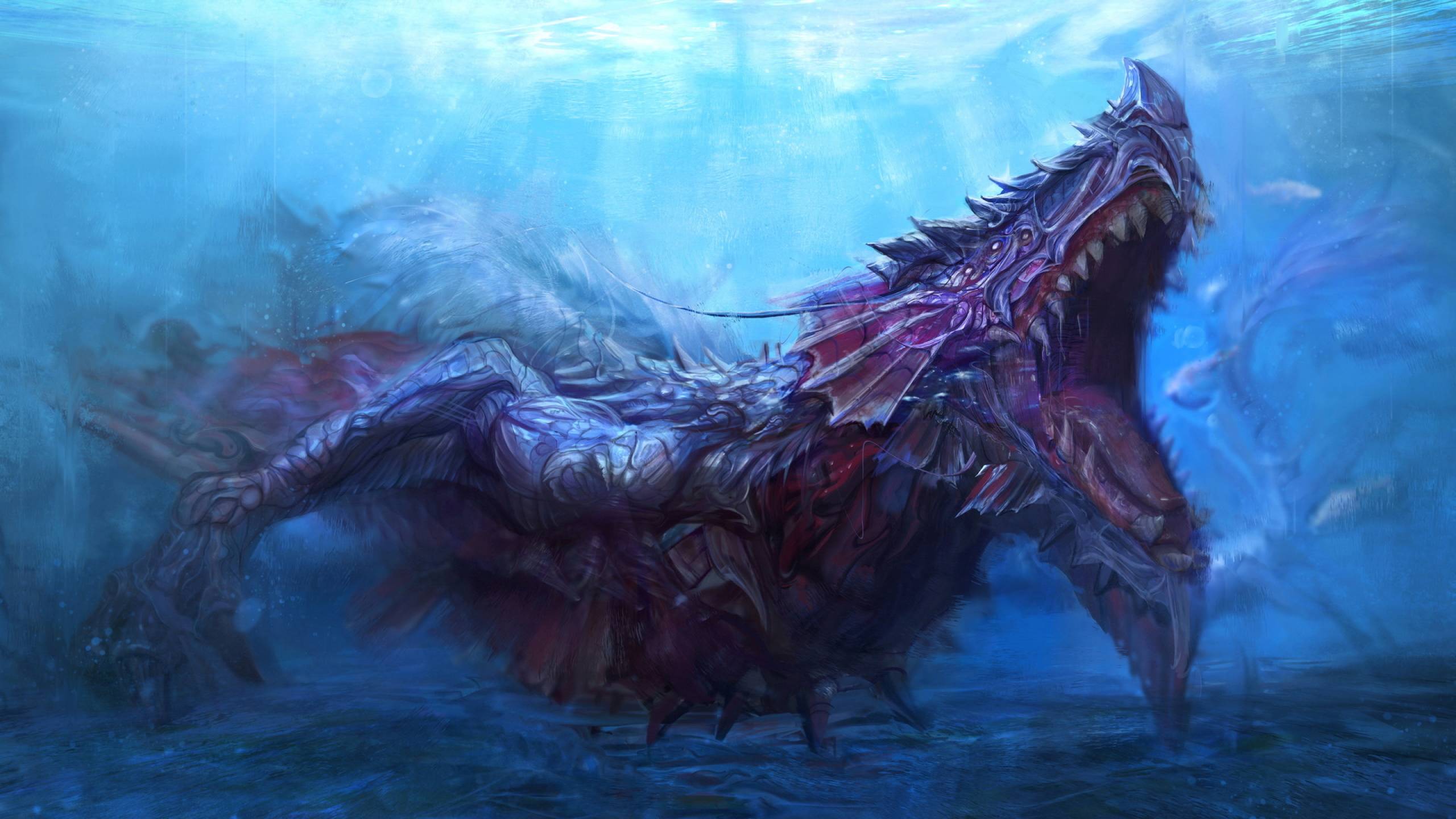 2560x1440 Sea Monster Underwater Creature 1440P Resolution Wallpaper, HD Artist 4K Wallpaper, Image, Photo and Background