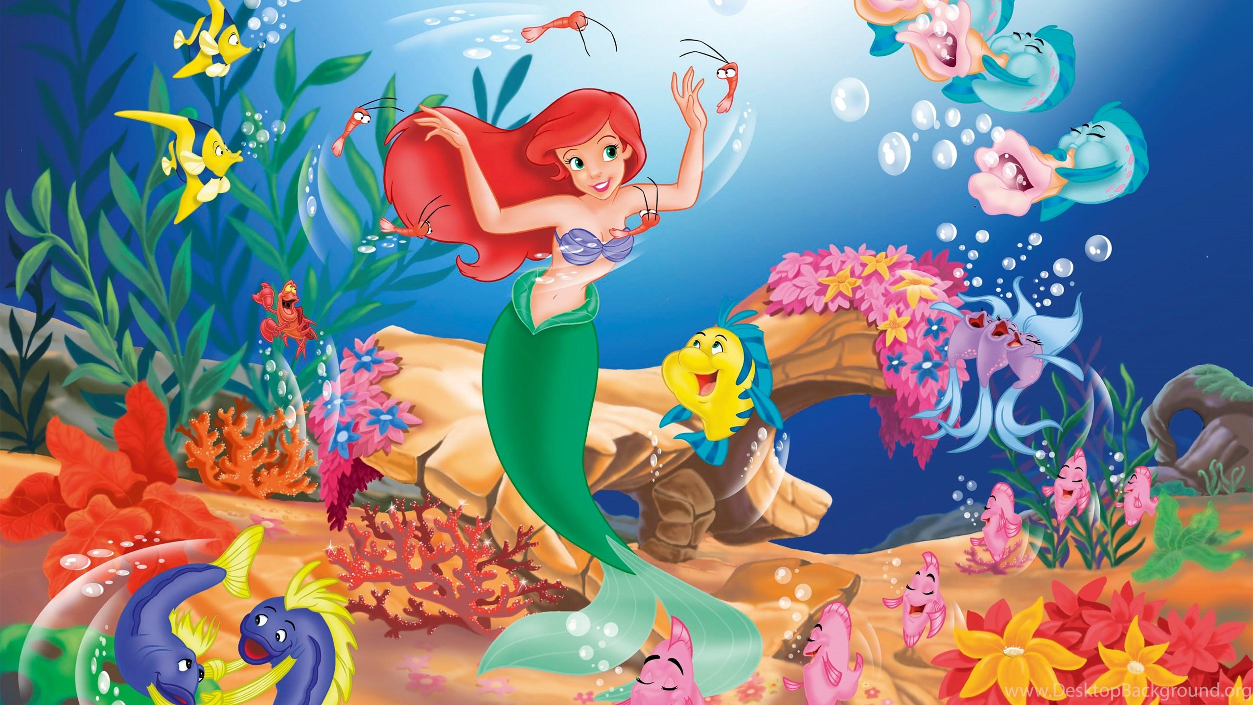 2560x1440 Download Beautiful Little Mermaid Cartoon Wallpaper Free By Udhao.net Desktop Background