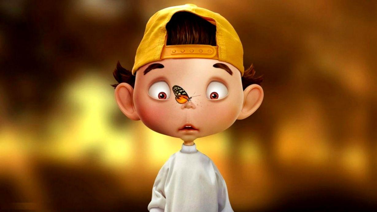 1229x691 Cartoon Boy Wallpaper