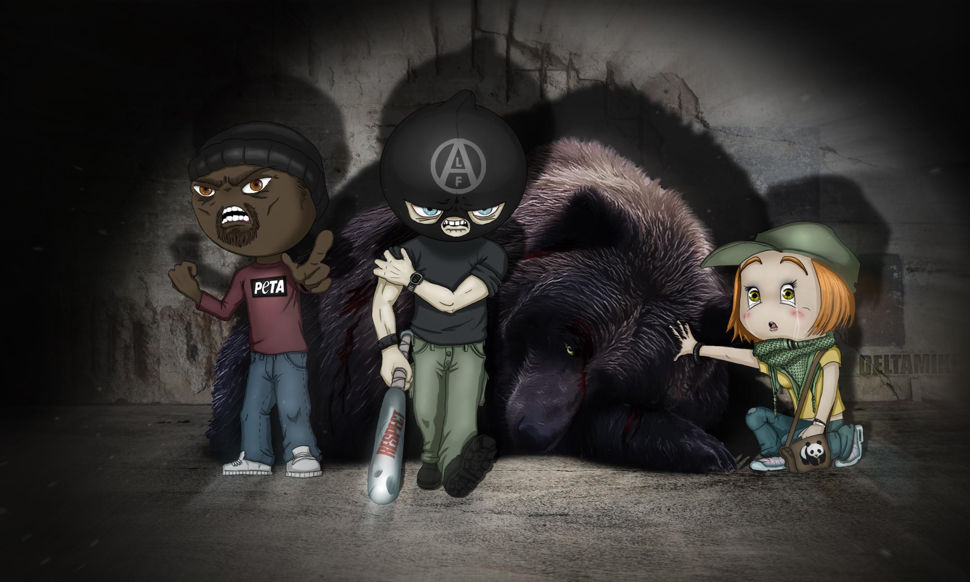2000x1200 boys, Wounds, Girl, Little, Men, Dog, Protection, Dark, Cartoons Wallpaper HD / Desktop and Mobile Background