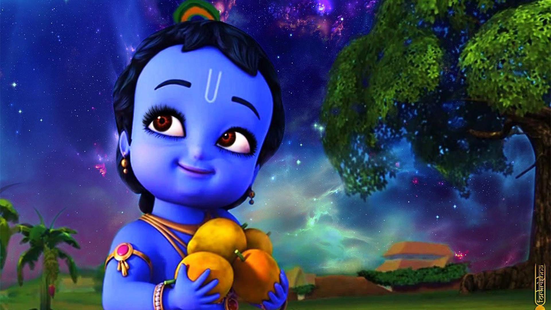 1920x1080 Little Krishna Cartoon HD Krishna Wallpaper