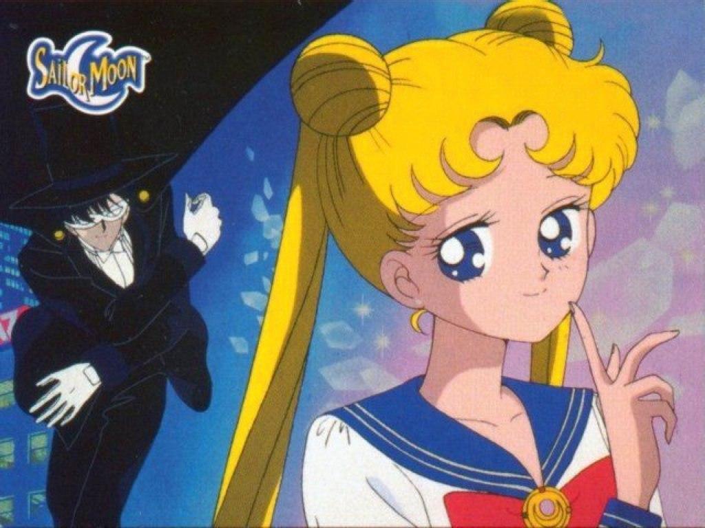 1024x768 Sailor Moon & Tuxedo Mask and Darien Wallpaper