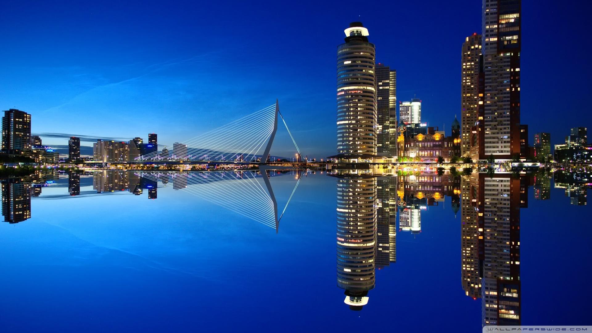 1920x1080 Rotterdam Skyline Night Ultra HD Desktop Background Wallpaper for 4K UHD TV : Widescreen & UltraWide Desktop & Laptop : Multi Display, Dual Monitor : Tablet