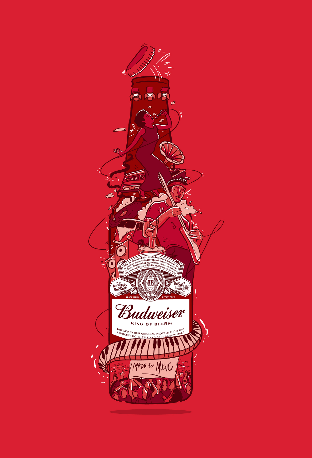 1000x1469 BUDWEISER PRESENTS: MADE FOR MUSIC. Pink floyd art, Beer wallpaper, Graphic design posters
