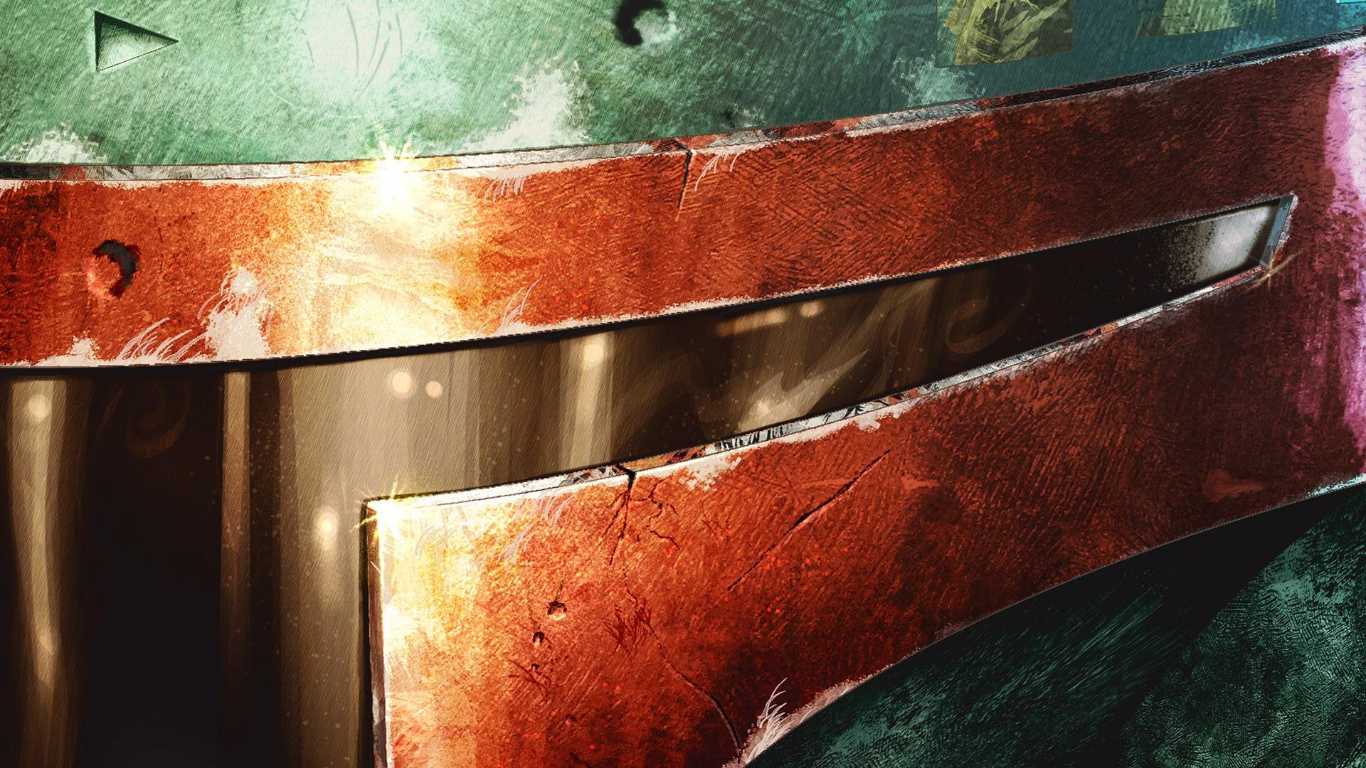 1920x1080 #orange, #green, #bounty hunter, #Star Wars, #helmet, #Boba Fett, wallpaper. Mocah HD Wallpaper