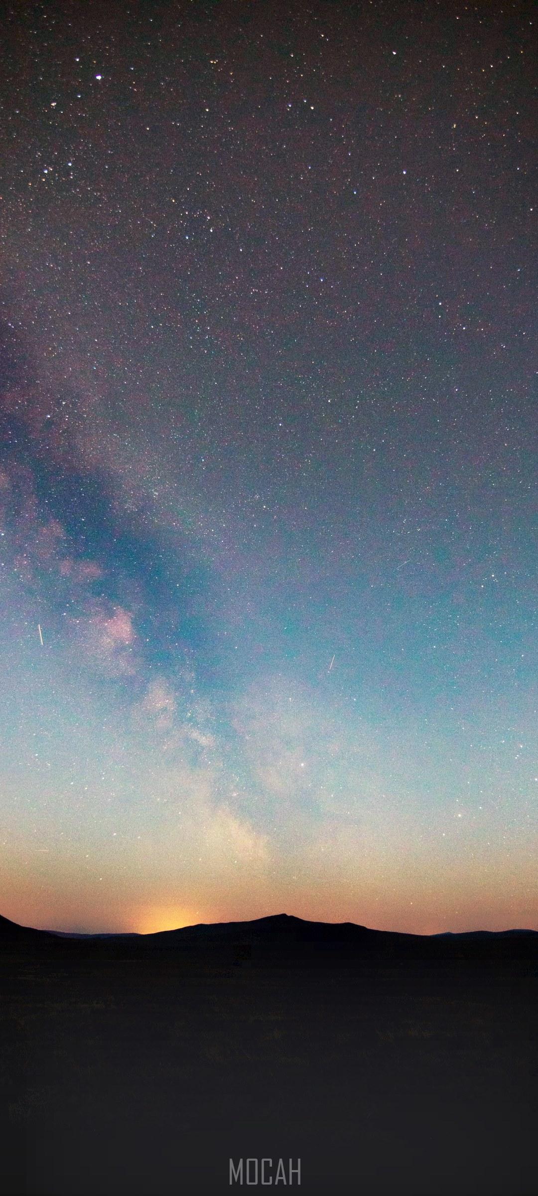 1080x2400 bright stars in the beautiful dark blue night sky over a silhouette of a mountain range, beautiful night sky, Realme V5 5G screensaver hd, 1080x2400. Mocah HD Wallpaper