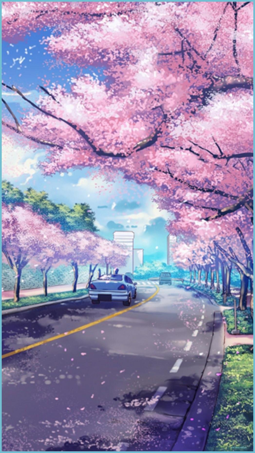 1047x1862 Cherry Blossom Anime Aesthetic Wallpaper Sakura Wallpaper