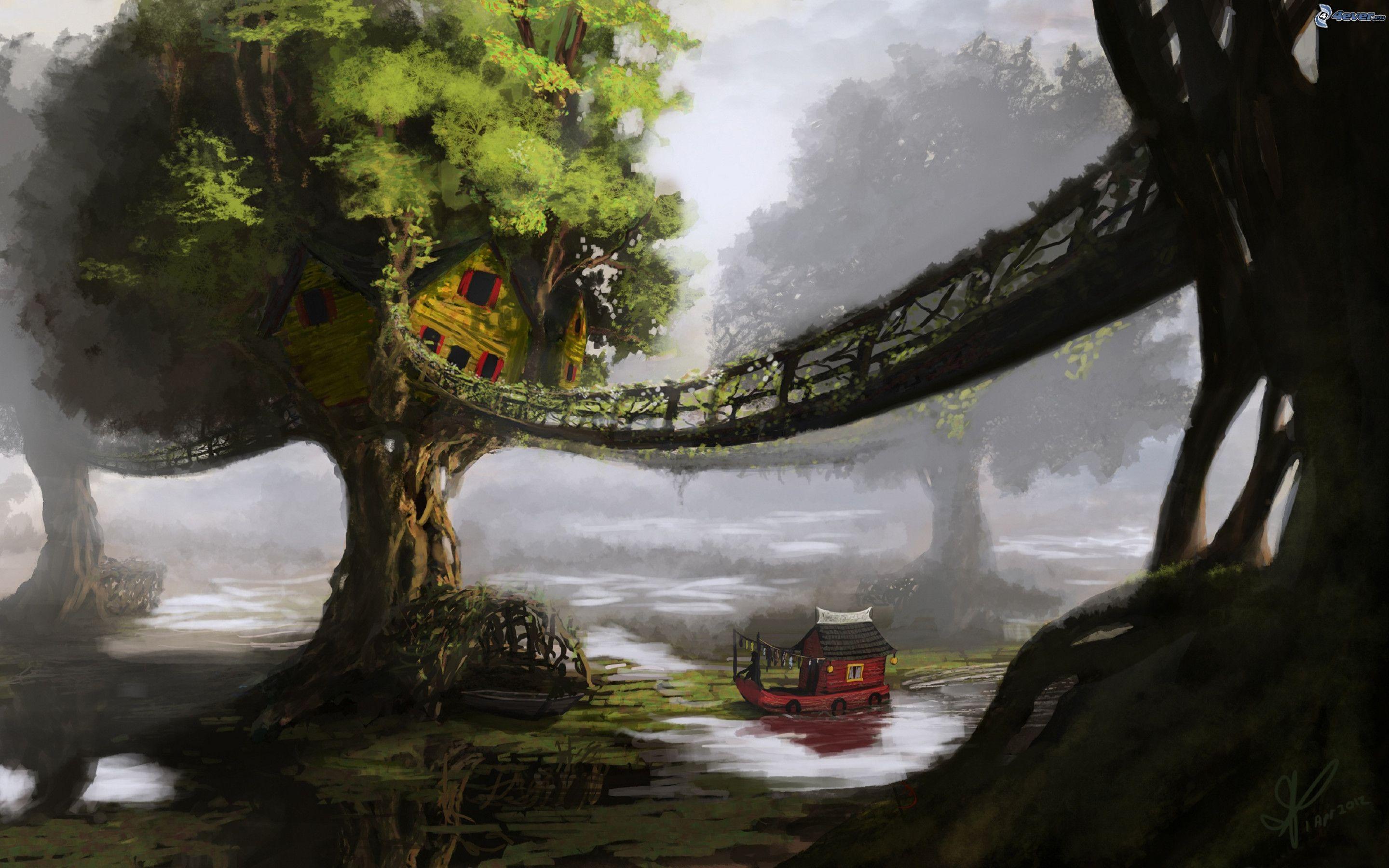 2880x1800 Cartoon tree