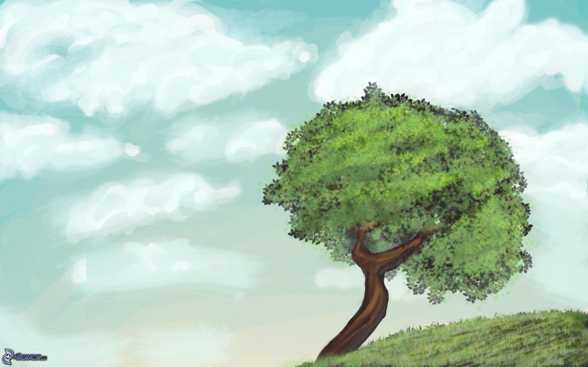 1920x1200 Cartoon tree