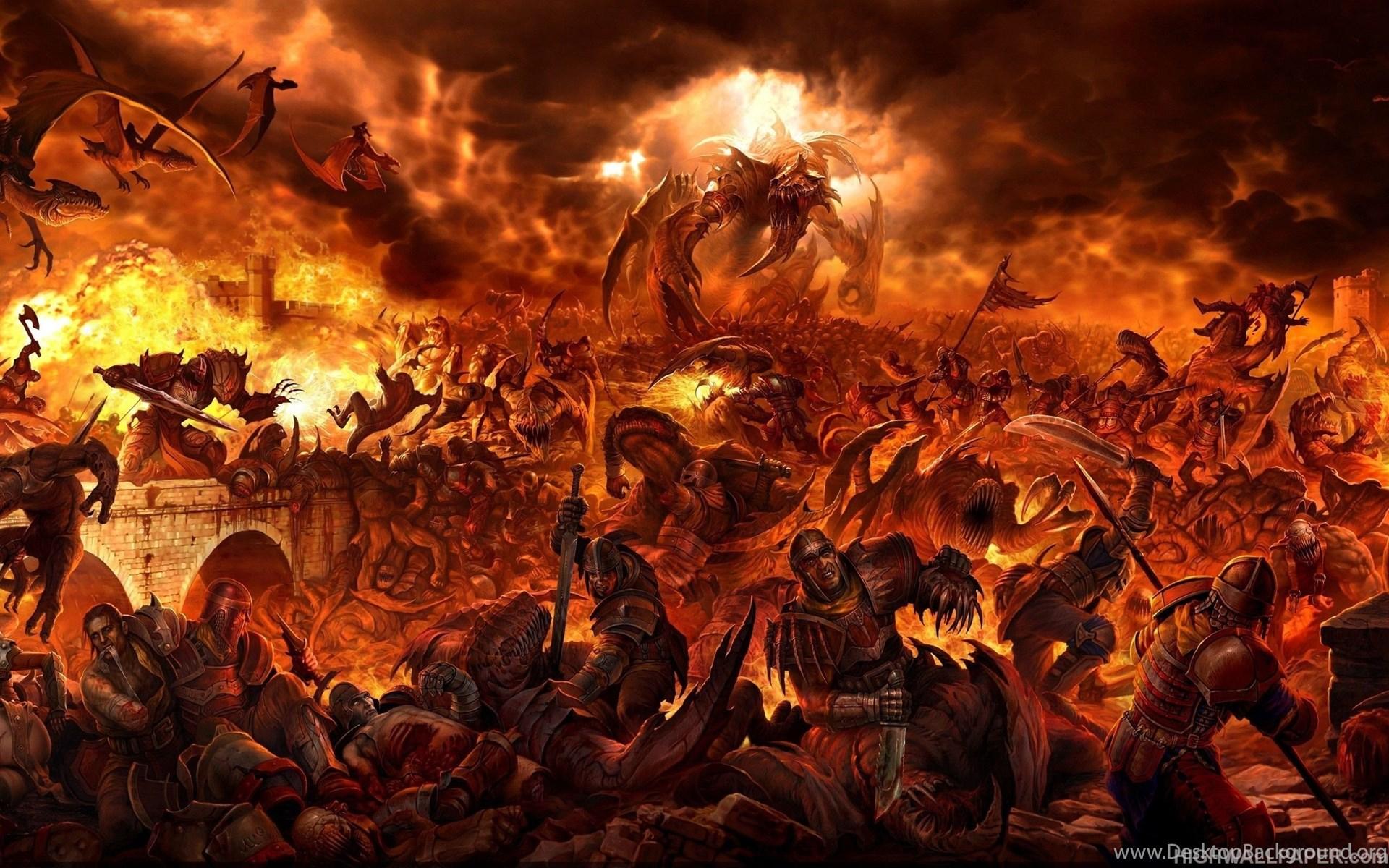 1920x1200 Human VS Dragon War HD Wallpaper Desktop Background