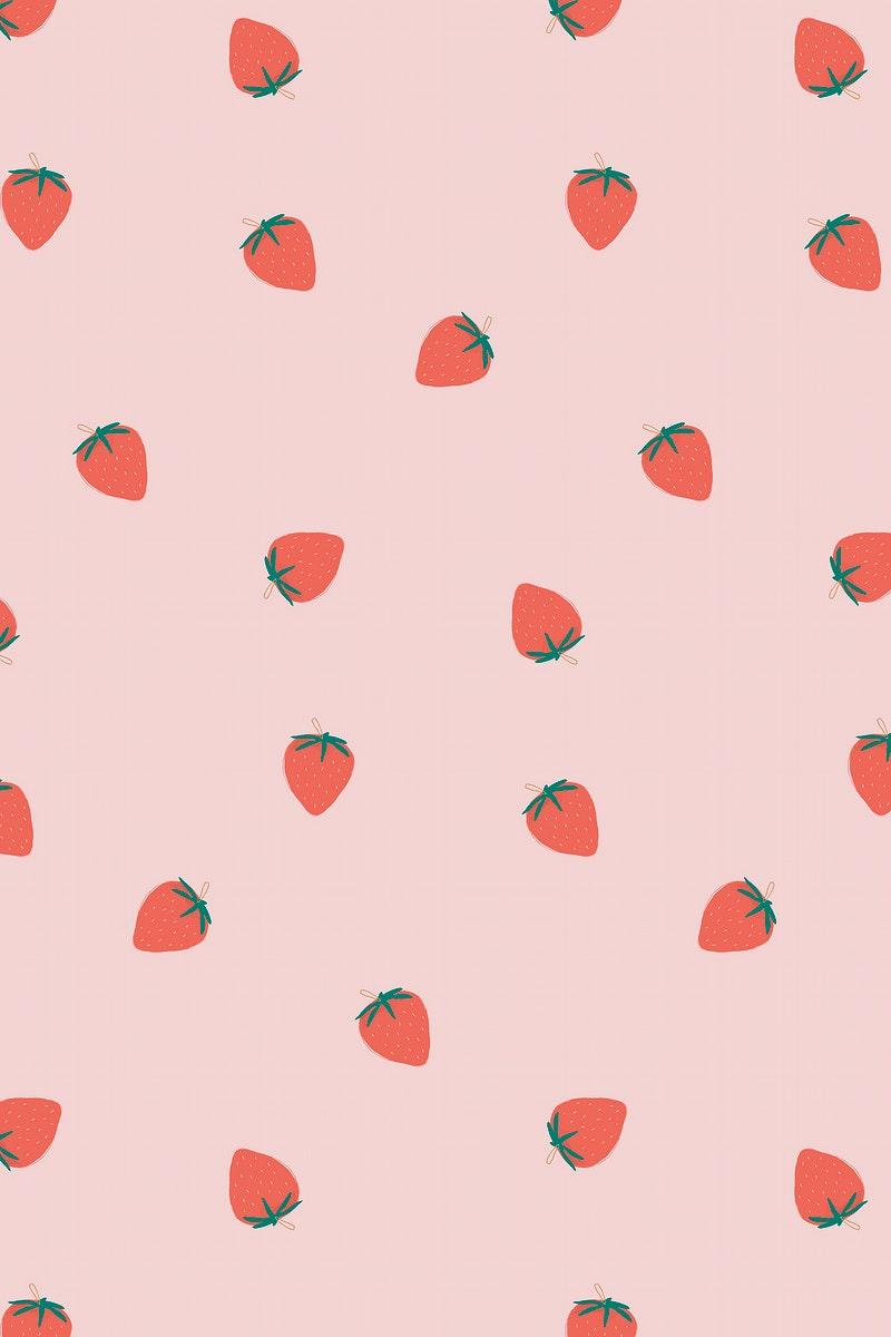 800x1200 Psd hand drawn strawberry pattern