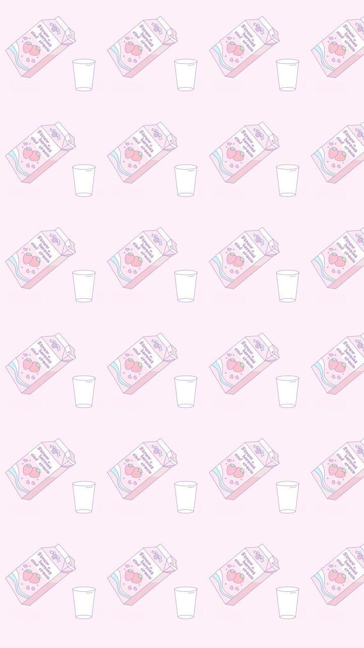 720x1280 Strawberry Milk Kawaii Wallpaper