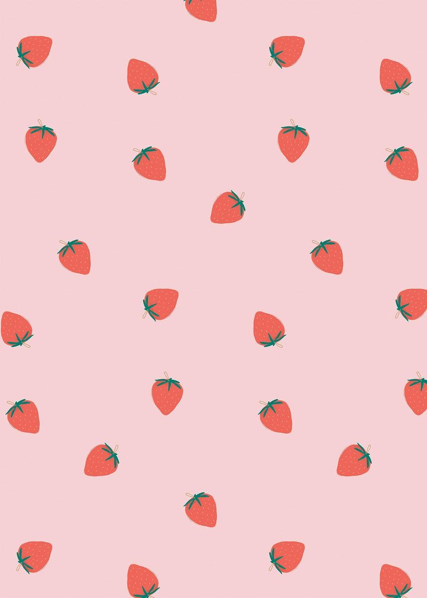 Baby seamless pattern pink strawberries on white background Cute hand draw  design in cartoon style For childrens clothing wallpaper decoration  4930857 Vector Art at Vecteezy