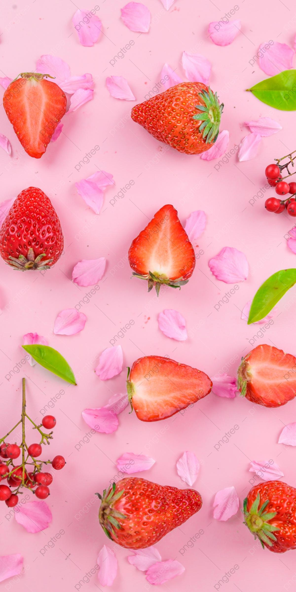 1200x2397 Pink Wallpaper Fruit Strawberry, Pink, Wallpaper, Fruit Background Image for Free Download