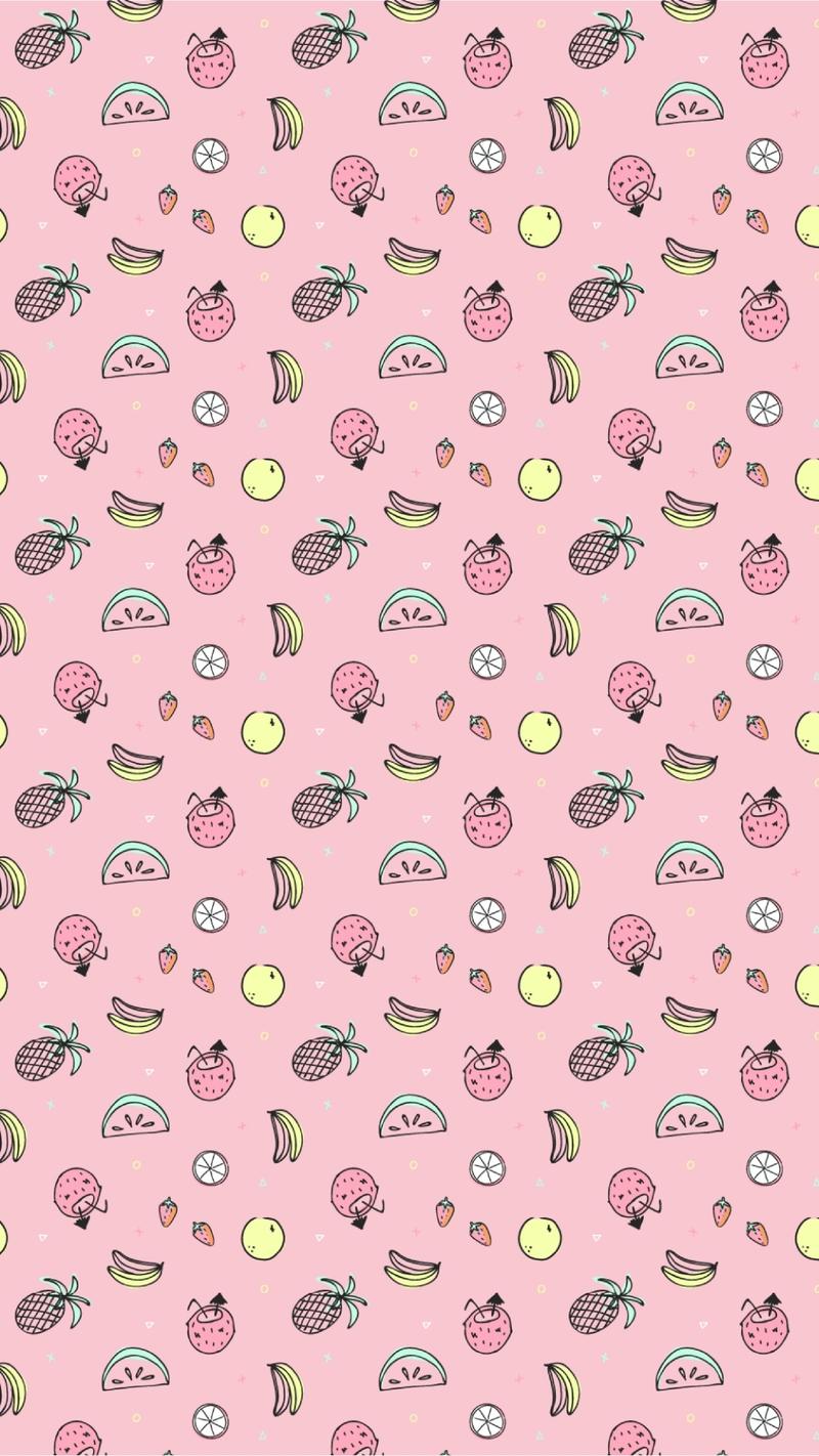 800x1422 Free Cute Pastel Aesthetic Summer Fruit Mobile Wallpaper template
