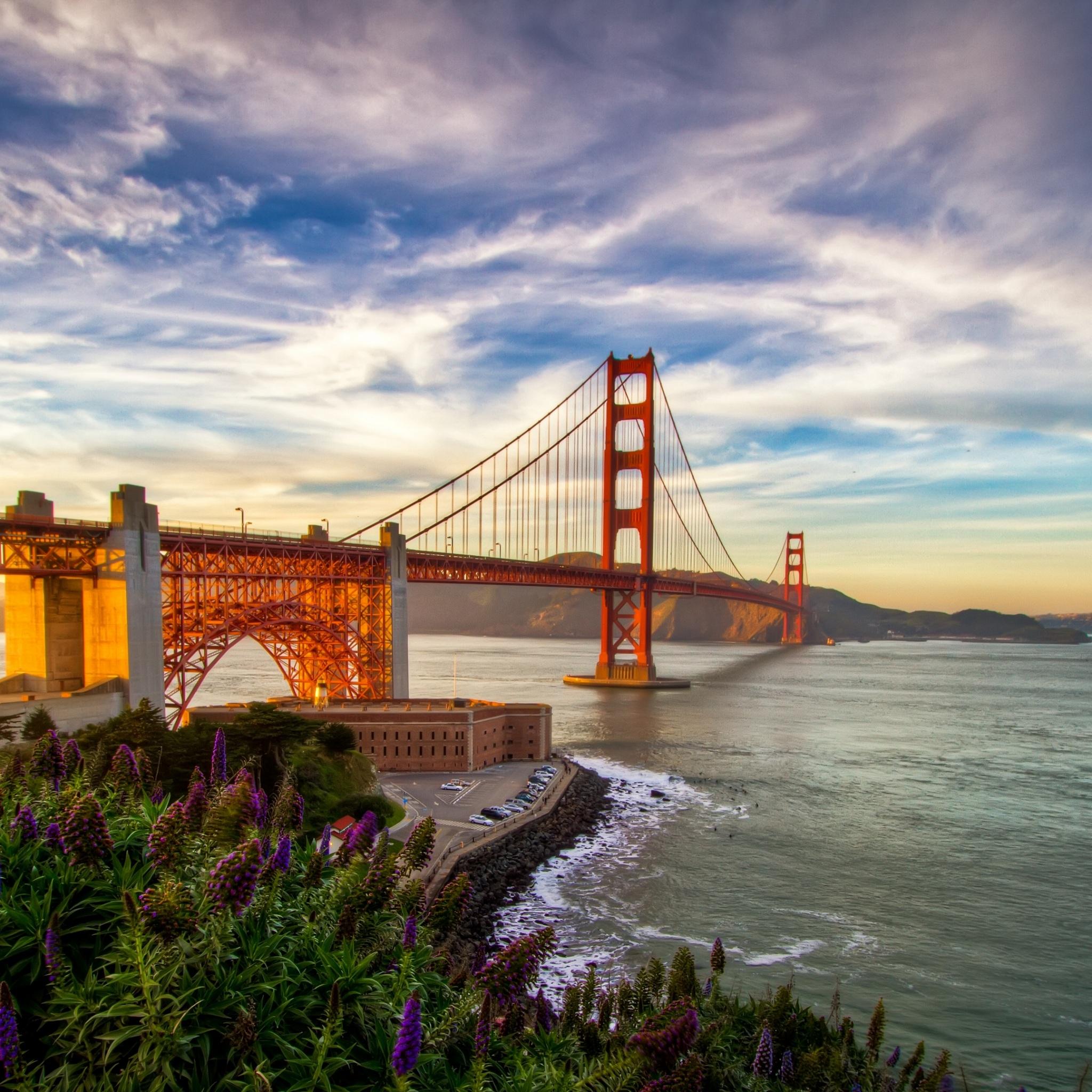 2048x2048 Wallpaper 4k san francisco, usa, pacific ocean, california, sailboat, flowers 4k Wallpaper