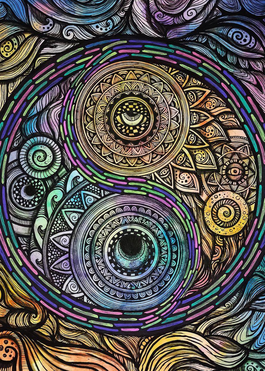 857x1200 trippy yin yang ' Poster