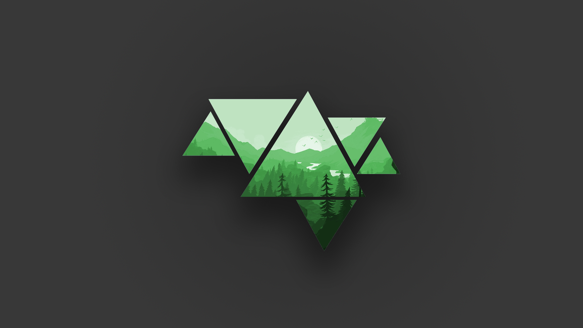 1920x1080 Minimalistic Mountains Green with dark background [1920x1080]. Desktop wallpaper black, Night sky wallpaper, Active wallpaper