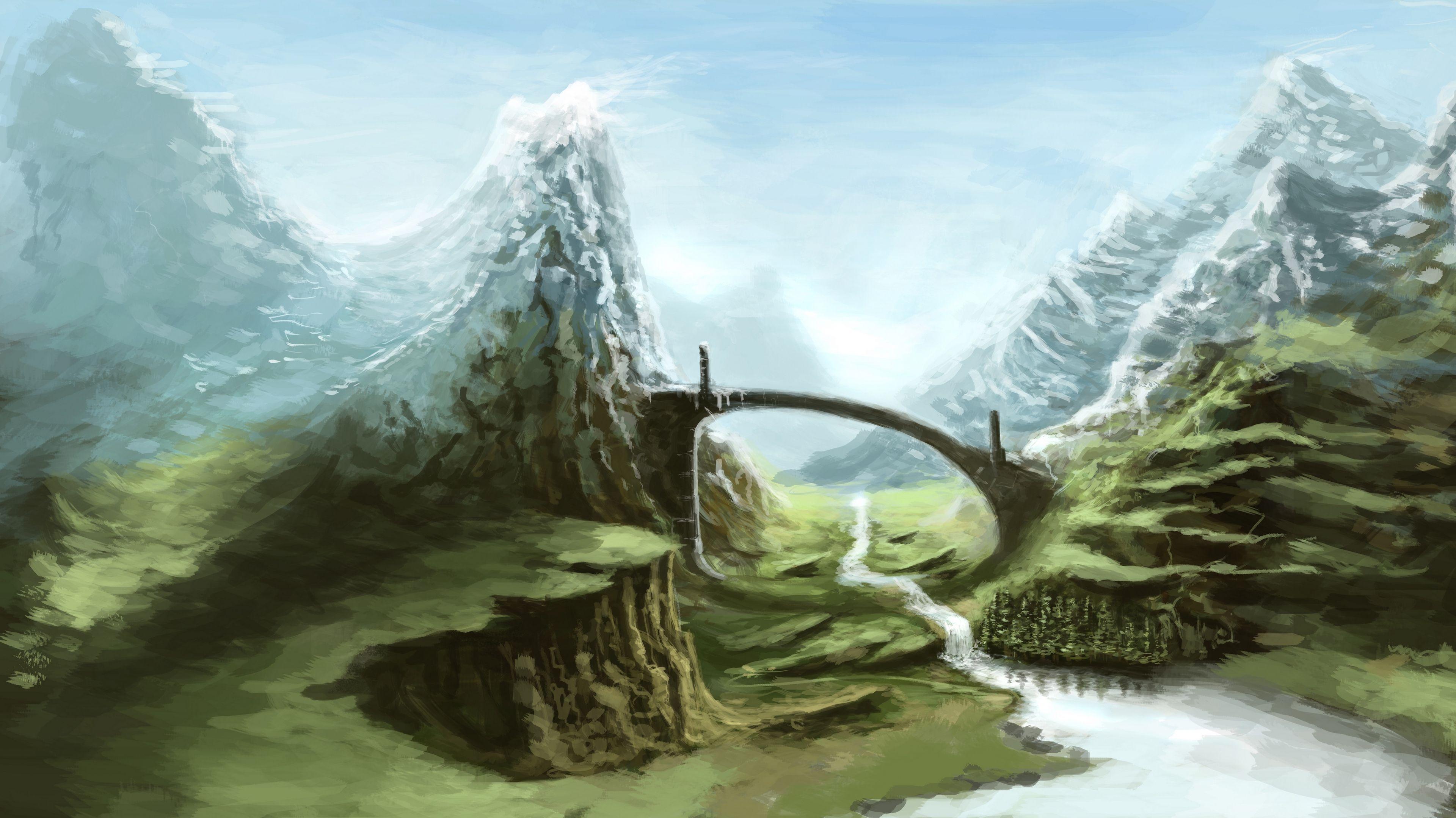 3840x2160 Download wallpaper 3840x2160 skyrim, nature, art 4k uhd 16:9 HD
