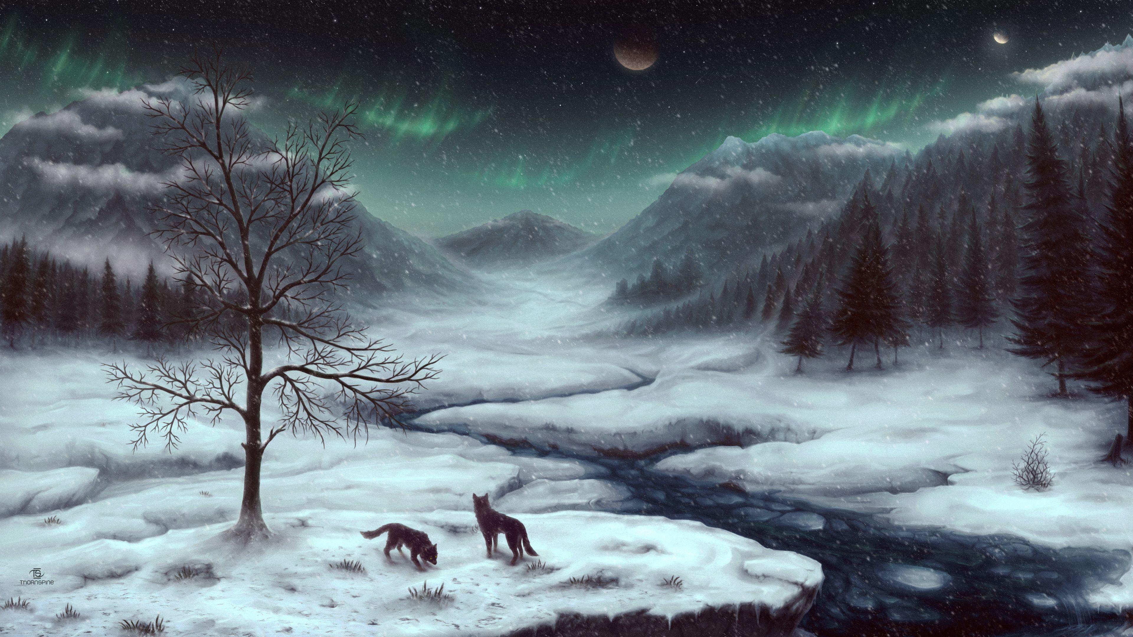 3840x2160 Snowy Skyrim Wallpaper