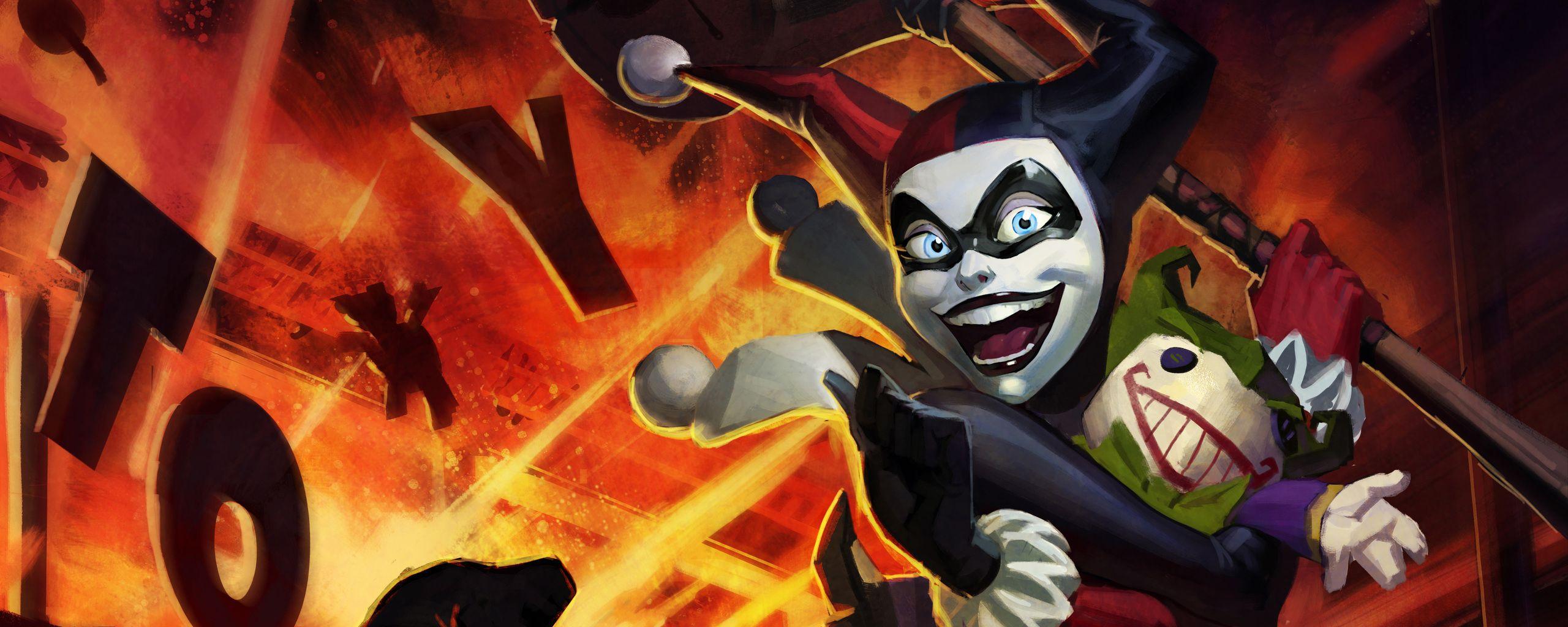 2560x1024 Harley Quinn Joker Artwork 4k 2560x1024 Resolution HD 4k