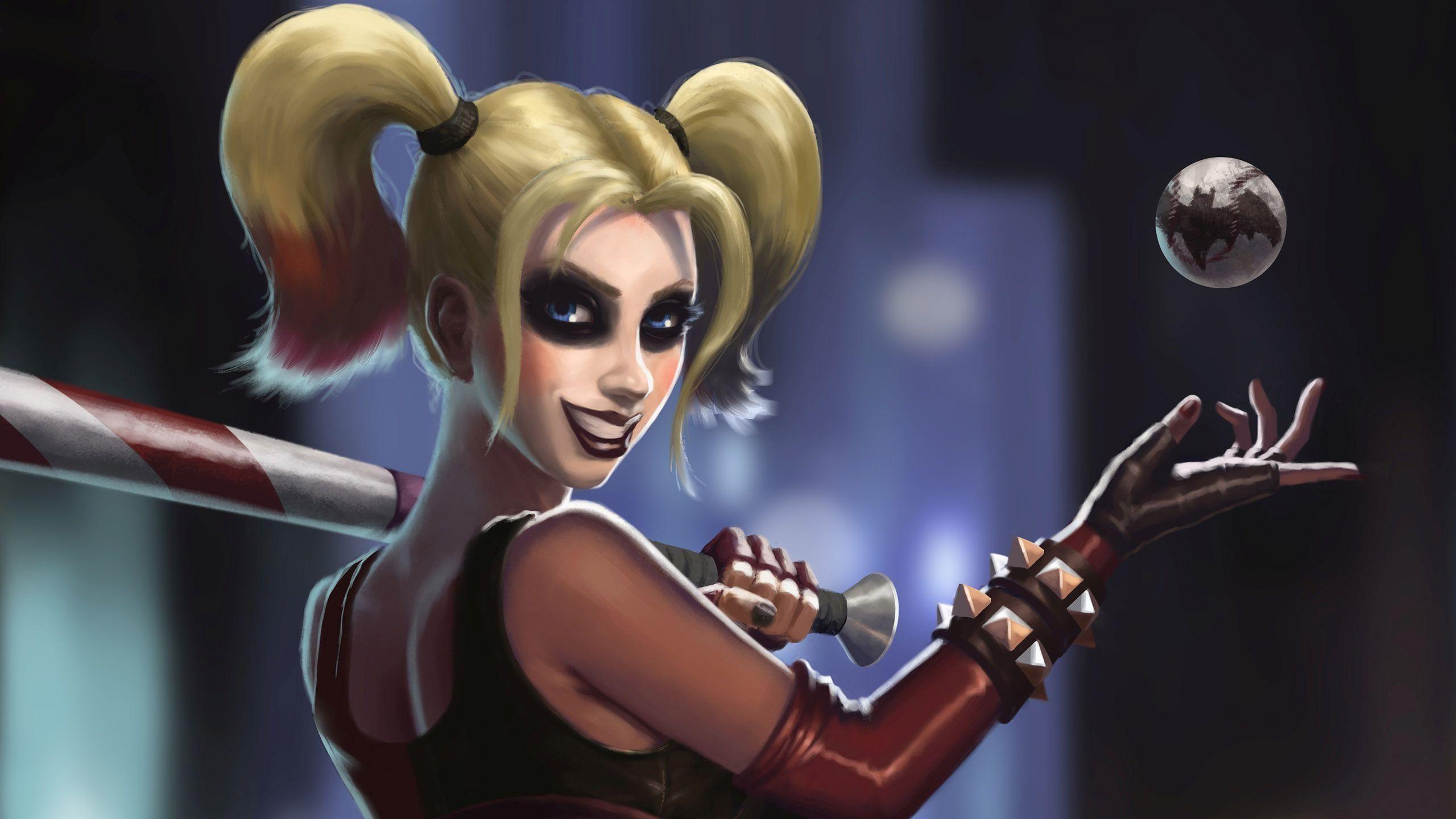 2560x1440 Harley Quinn throwing the ball HD desktop wallpaper : Widescreen