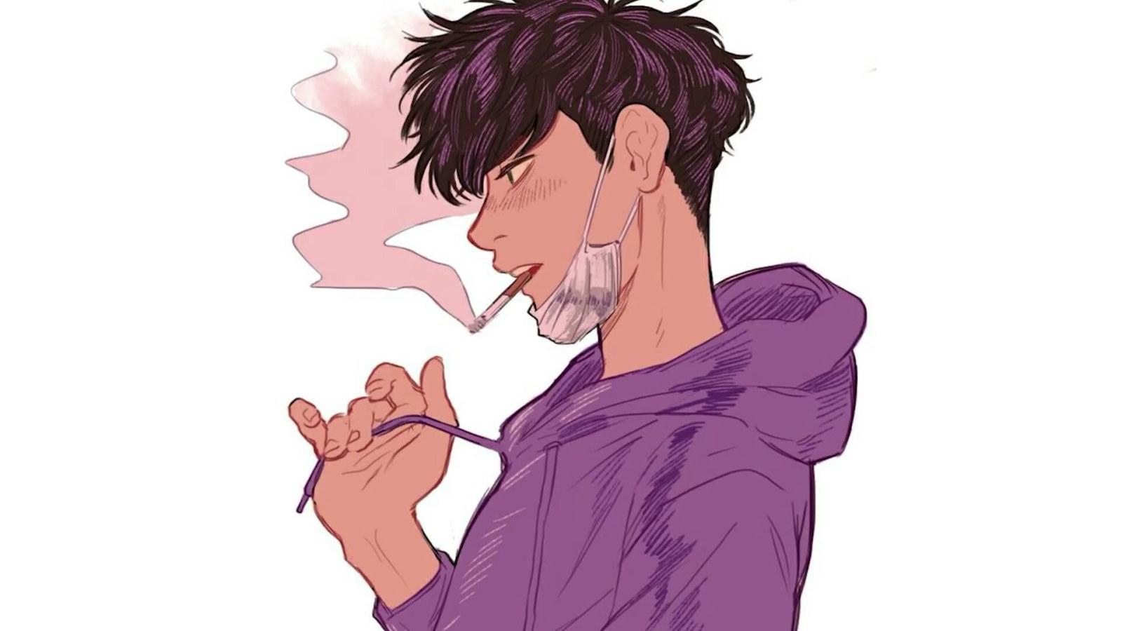 1600x900 Cool wallpaper aesthetic anime art anime guy anime boy smoking hoodie • Wallpaper For You HD Wallpaper For Desktop & Mobile