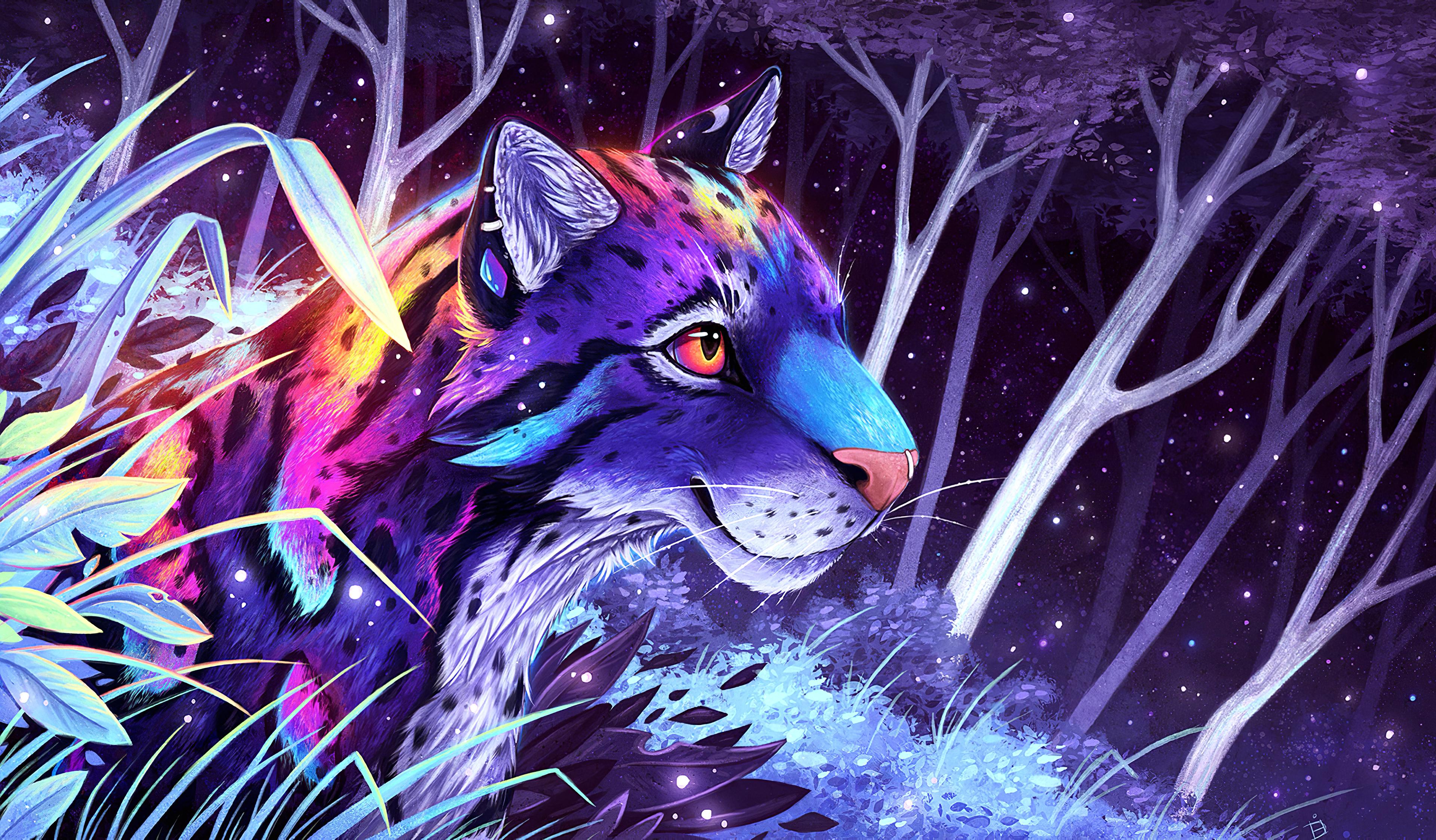 3840x2247 Nebulosa Leopard Forest, HD Artist, 4k Wallpaper, Image, Background, Photo and Picture