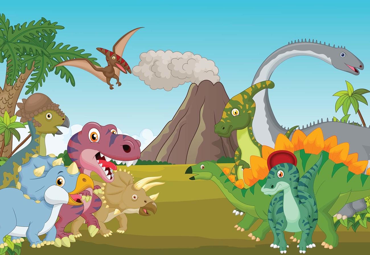 1300x897 Cartoon Dinosaurs Wall Paper Mural. Buy at