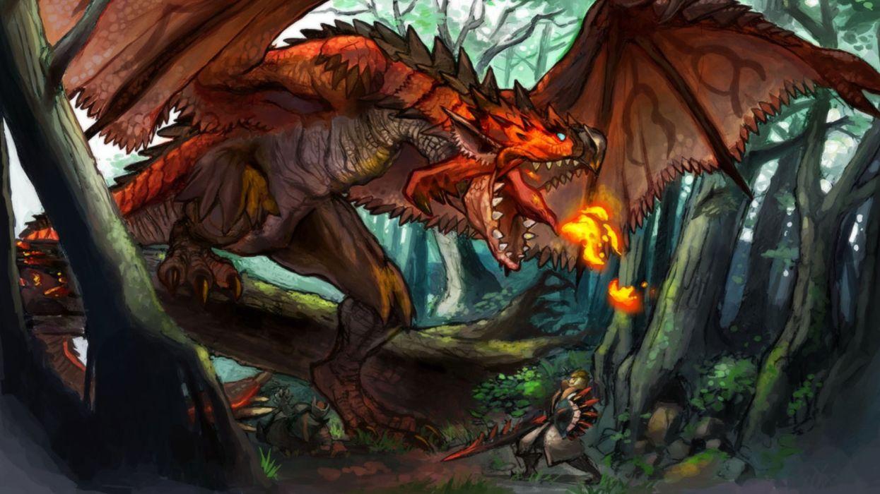 1245x700 MONSTER HUNTER online mmo rpg fantasy hunting 1mhf action dragon fighting anime warrior dinosaur wallpaperx1440