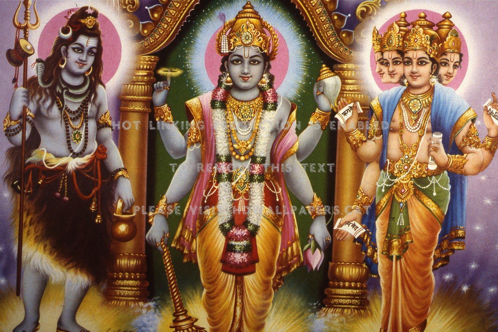 1620x1080 brahma vishnu shiva arms blue hindu gods