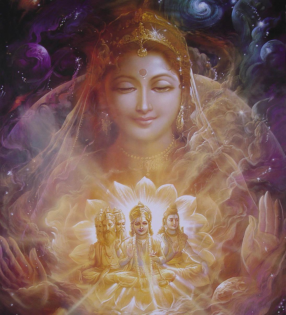 1095x1208 Devi Brahma Vishnu Shiva