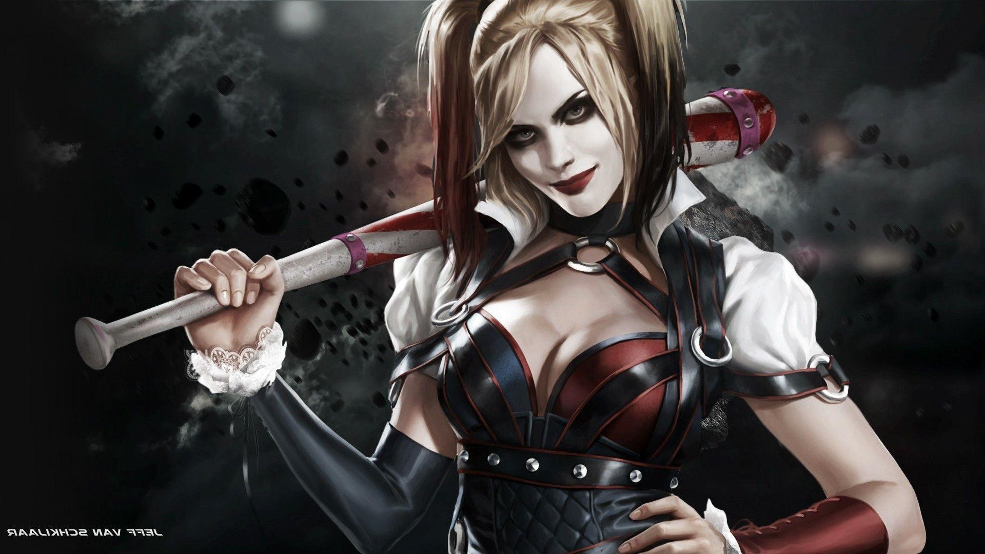 1920x1080 Harley Quinn, Batman, Joker, DC Comics, Digital Art Wallpaper HD