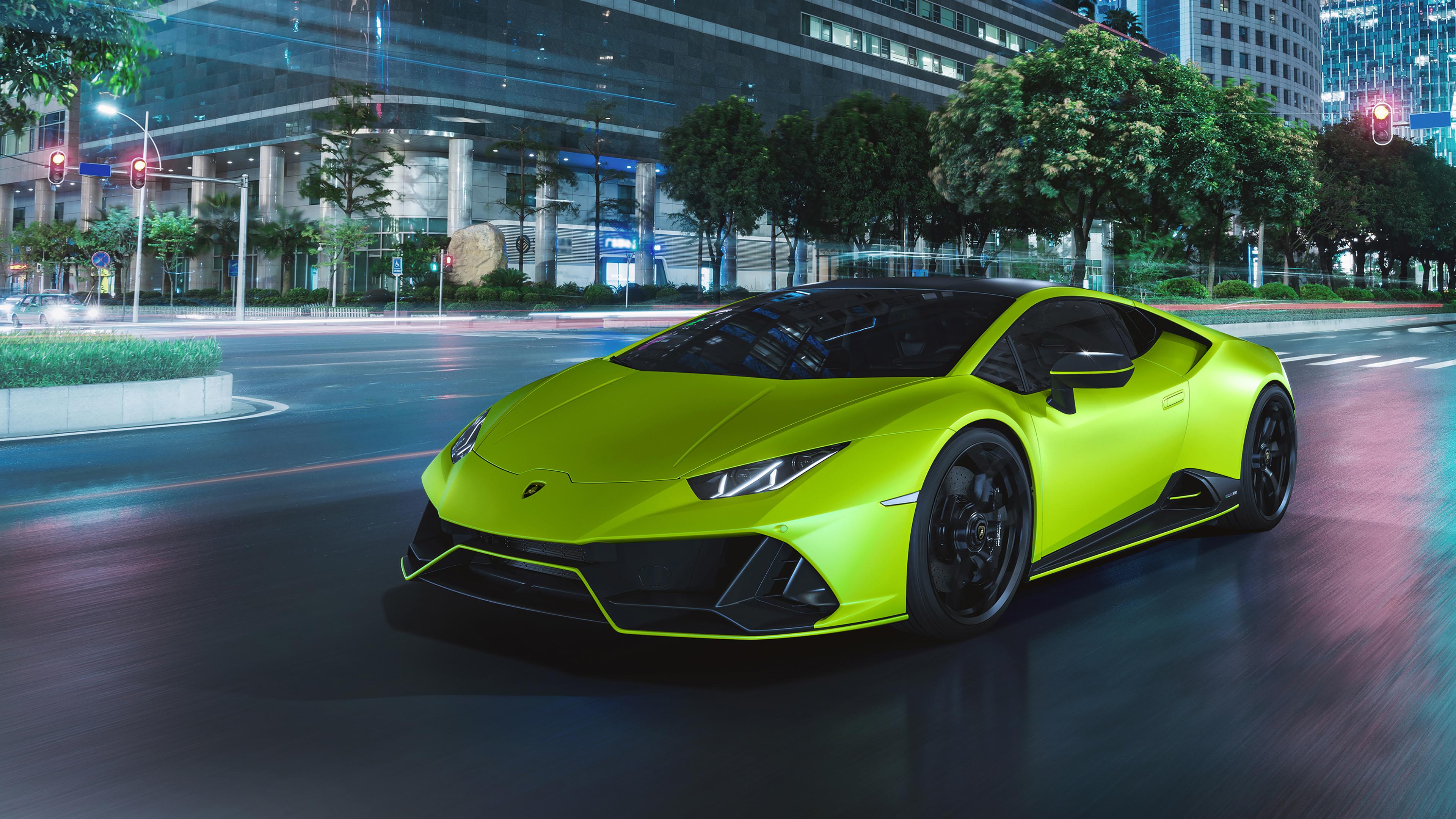3840x2160 Lamborghini Huracán EVO in the city wallpaper and image, picture, photo