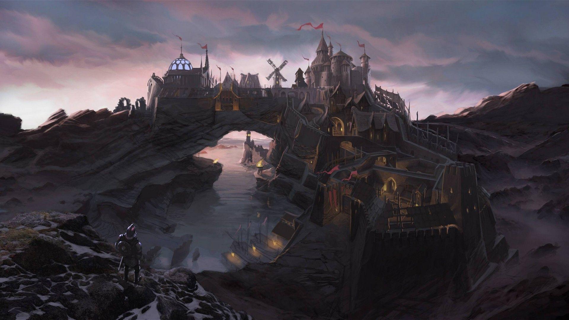 1920x1080 The Elder Scrolls V: Skyrim, City, Fantasy Art, Video Games