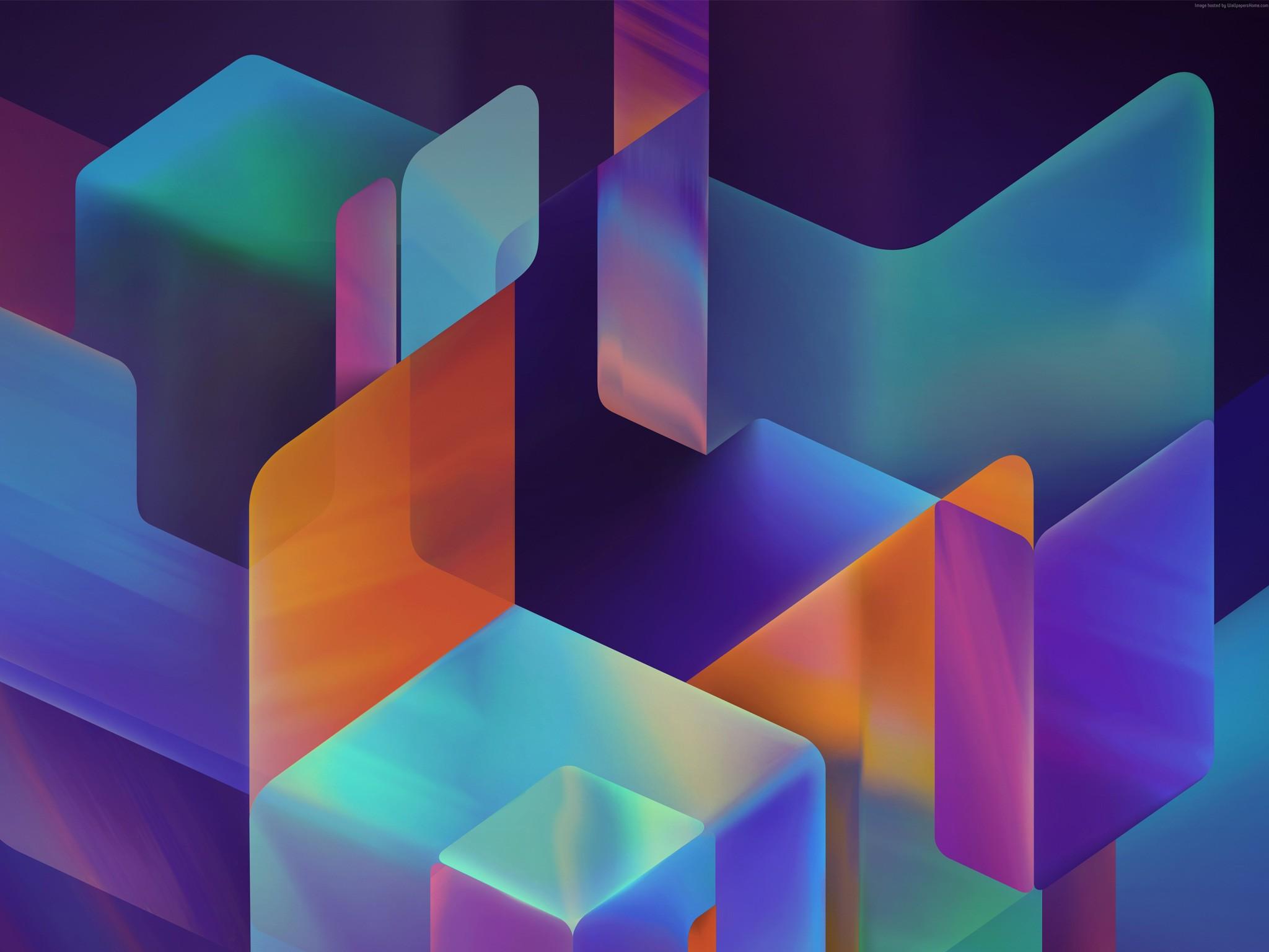 2048x1536 Teal Purple Orange Abstract HD Wallpaper