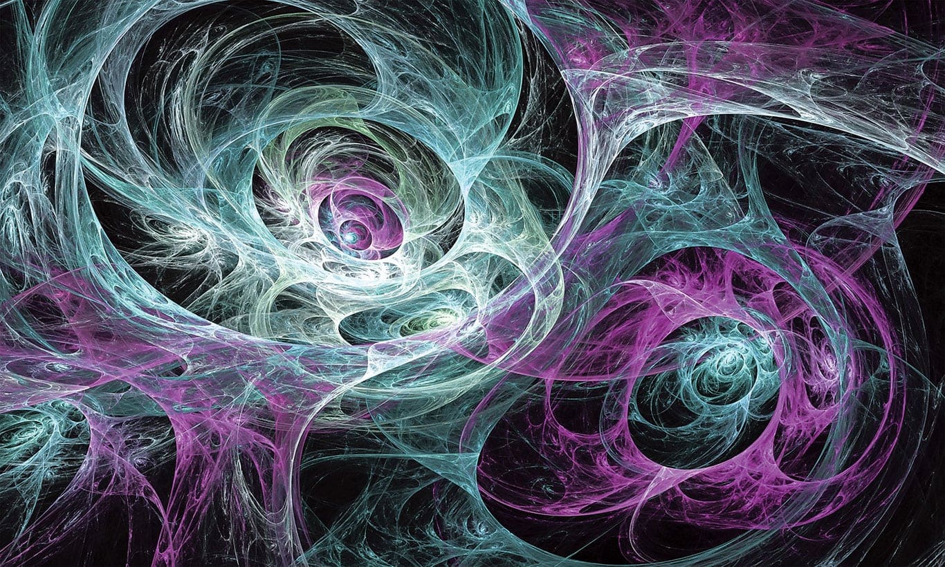 1366x820 Lime Purple Abstract Cobweb Wallpaper