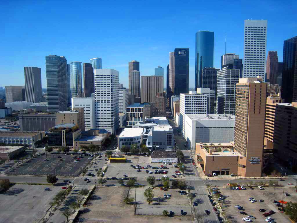 1024x768 Houston Skyline. View of Houston Downtown from the Skyline