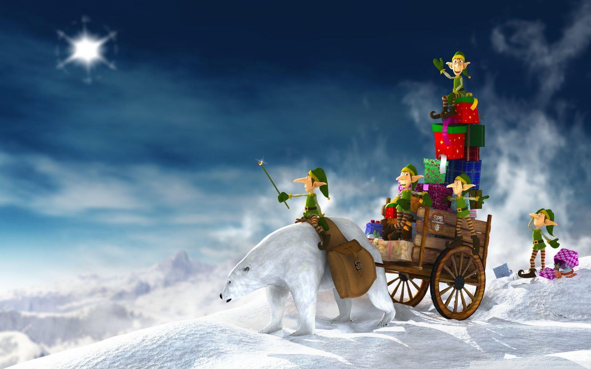 1920x1200 Christmas Elves Wallpaper