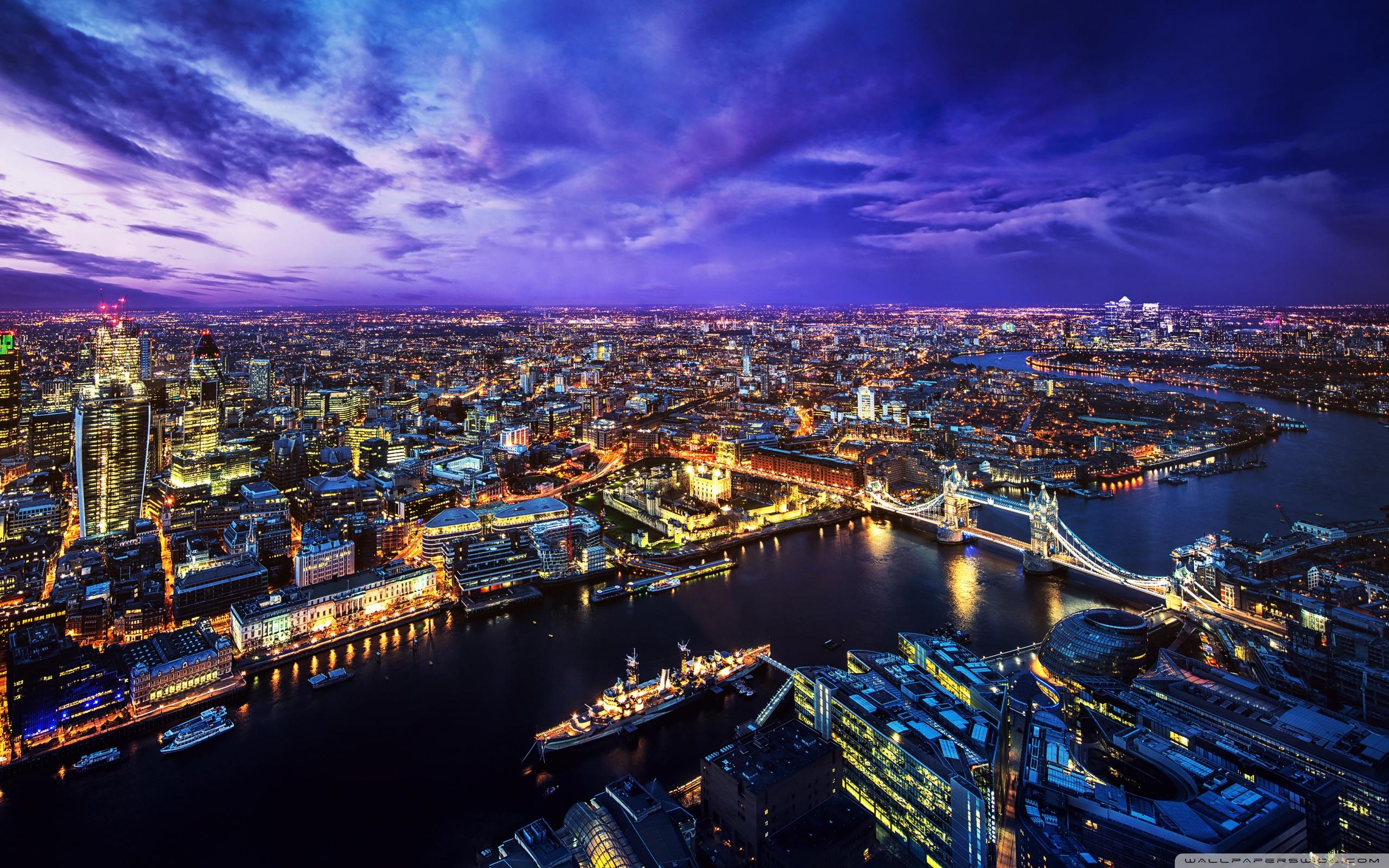 2560x1600 LONDON SKYLINE AT NIGHT Ultra HD Desktop Background Wallpaper for : Widescreen & UltraWide Desktop & Laptop : Multi Display, Dual & Triple Monitor : Tablet