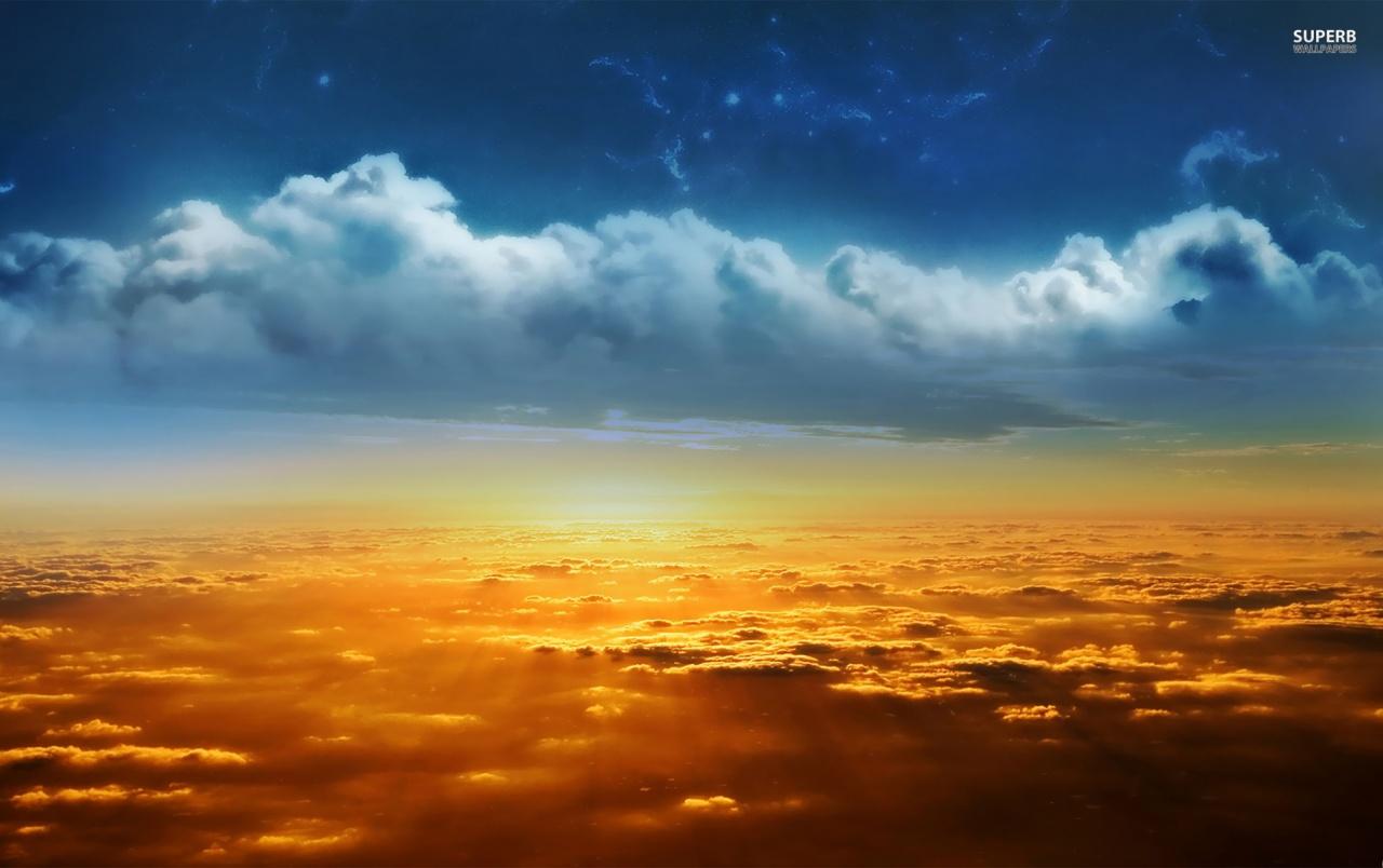 1280x804 Golden Sunrise Over Clouds wallpaper. Golden Sunrise Over Clouds