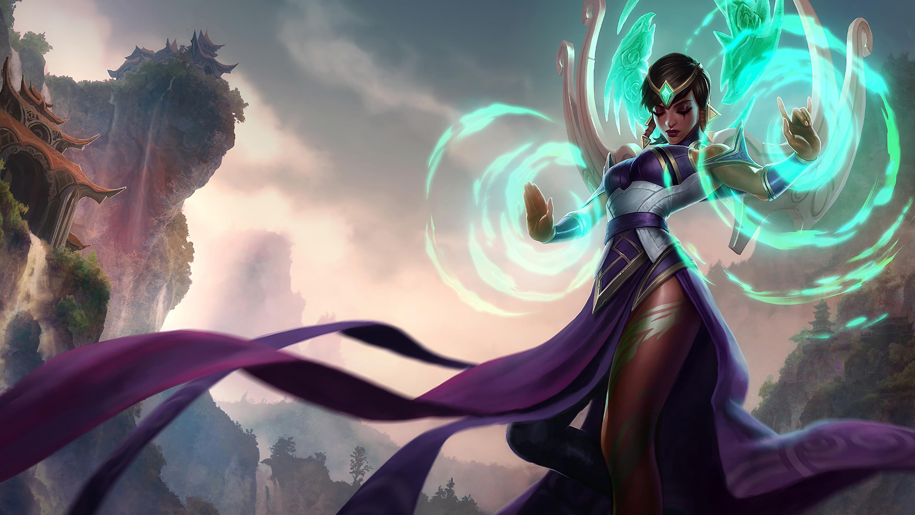 3840x2160 Wallpaper 4k Karma LoL Splash Art League of Legends Wallpaper