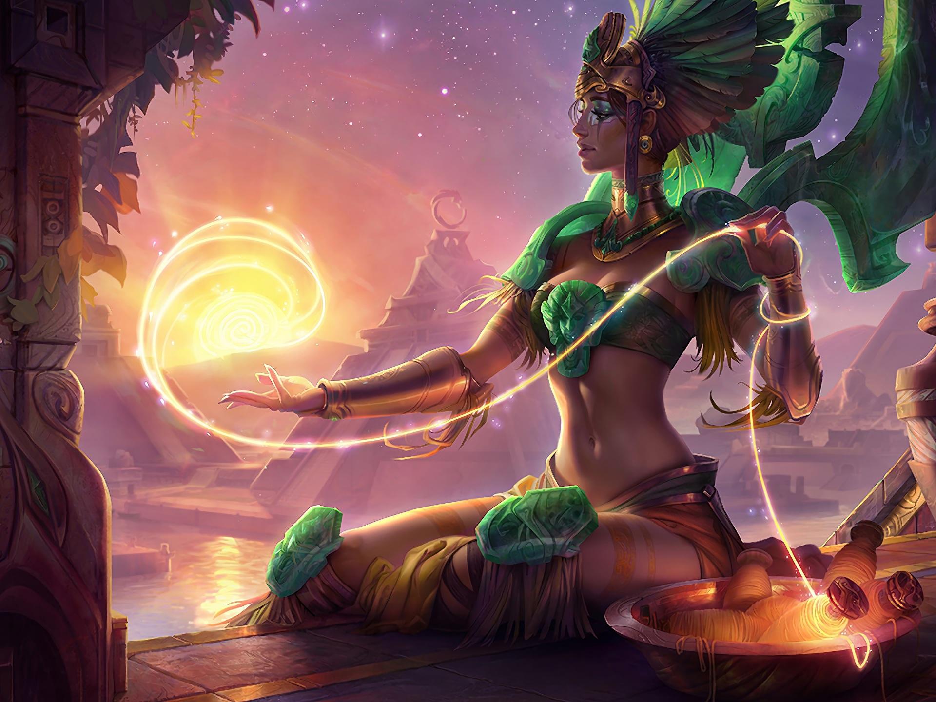 1920x1440 Wallpaper 4k Sun Goddess Karma LoL Splash Art League of Legends Wallpaper