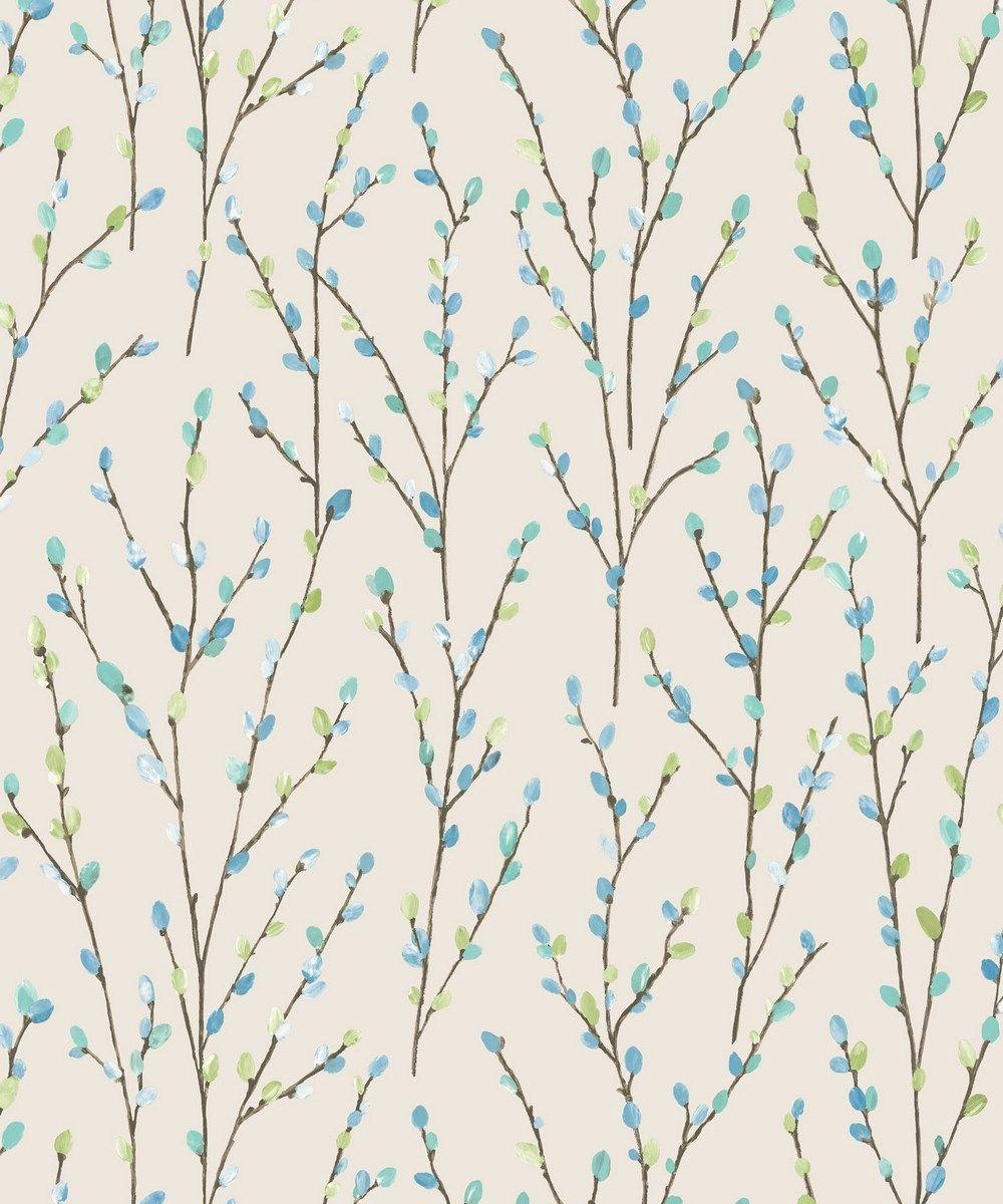 1000x1200 Willow White Blue Teal Wallpaper