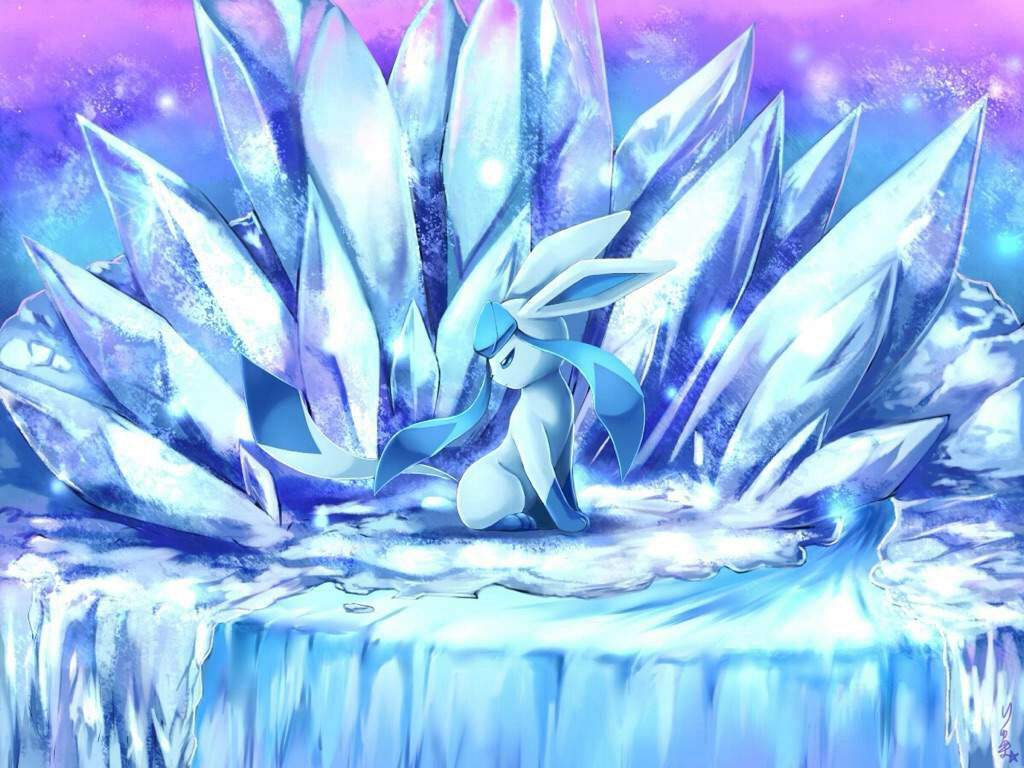 1024x768 Cute Glaceon Wallpaper