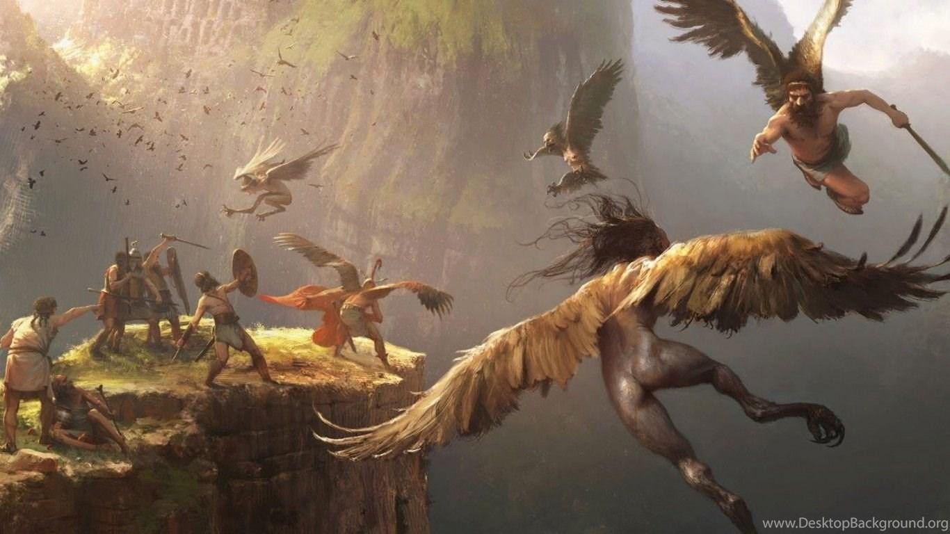 1366x768 Greek Mythology Wallpaper Desktop Background