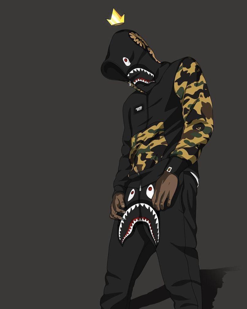 806x1007 Bape Supreme Cartoon Wallpaper