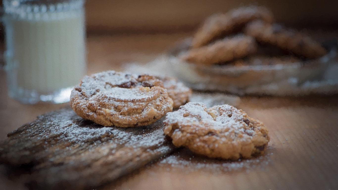 1366x768 Wallpaper Cookies, Baking, Sprinkling, Milk Baking Background HD