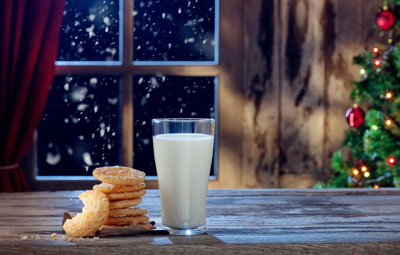 1332x850 Wallpaper New Year, Christmas, christmas, merry christmas, milk, cookies, decoration, christmas tree, xmas image for desktop, section новый год